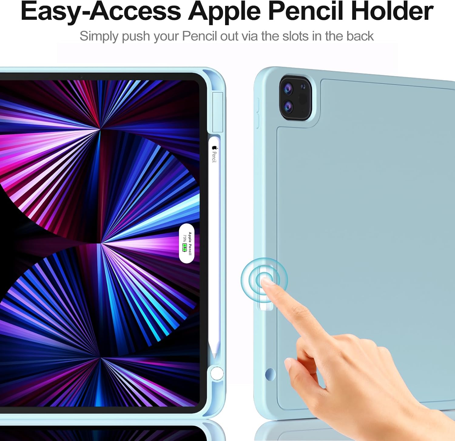 ZOVEEK Funda para iPad Pro de 11 pulgadas de 43221 generación con soporte para lápices, funda inteligente tipo folio para iPad Pro de 11 pulgadas