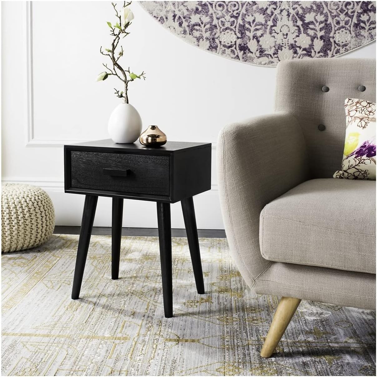 Safavieh Home Lyle – Mesa decorativa negra moderna