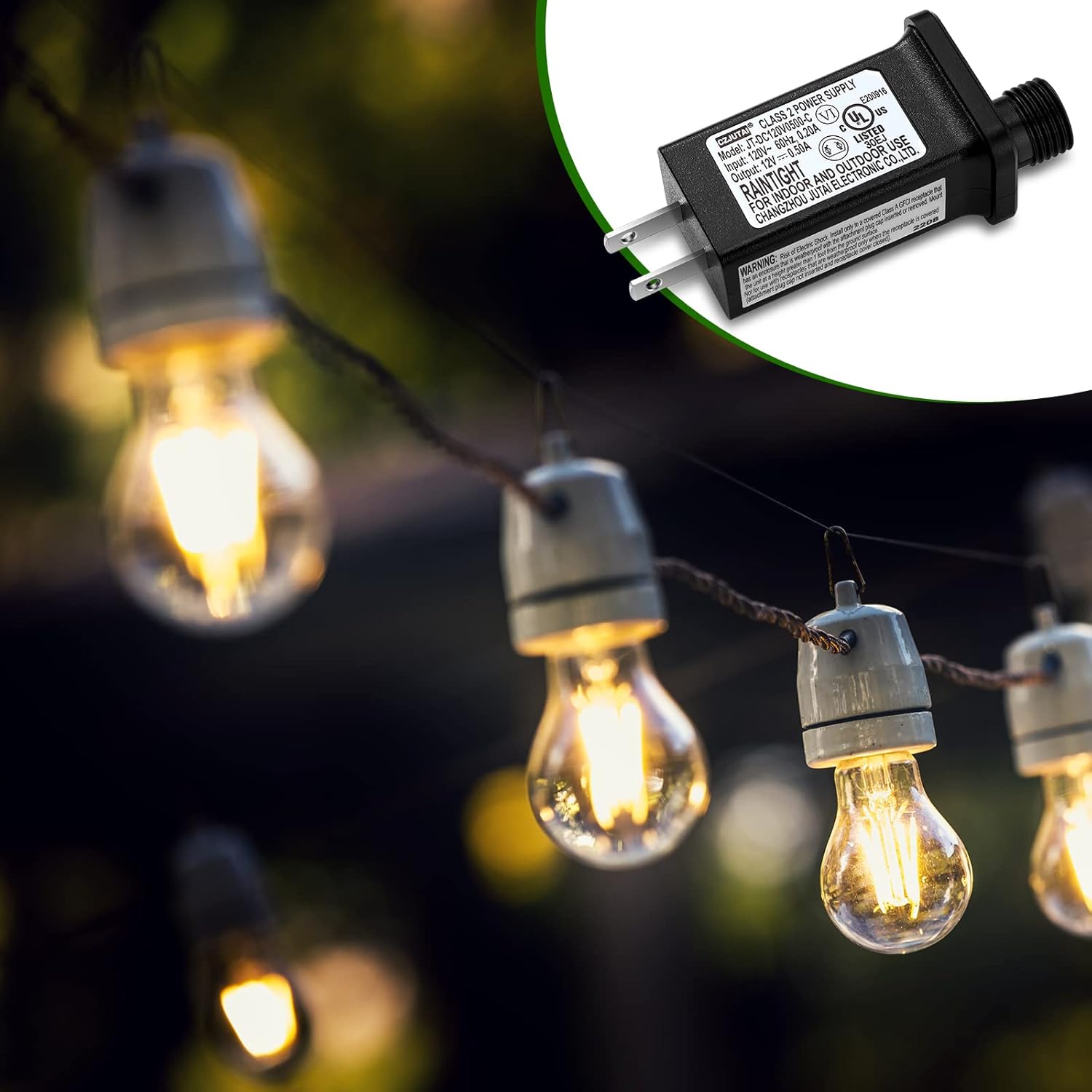 2 piezas de transformador LED de repuesto clase 2 fuente de alimentación para cadena de luces de Navidad, decoraciones inflables, controlador LED