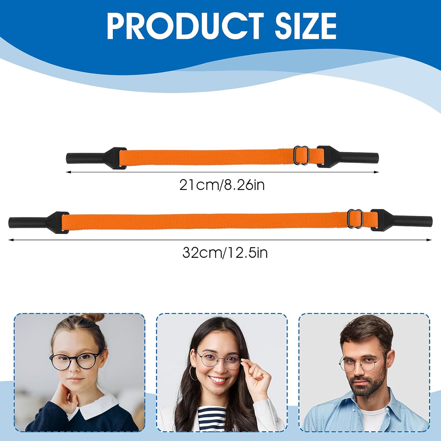 Amabro Correas ajustables para gafas, 4 soportes para lentes de sol, correa para lentes de sol, retenedor universal para gafas, unisex, sin cola,