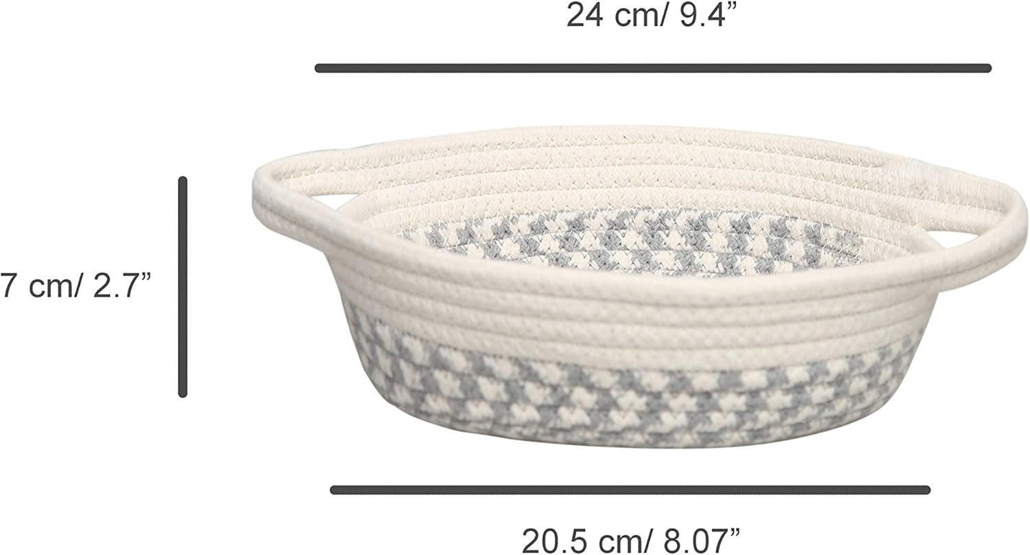 2 pack Small Storage Baskets, Desk Basket for Jewellery&Keys, Rope Baskets Small Basket Home Storage, Small Table Basket, Organizers and Storage,