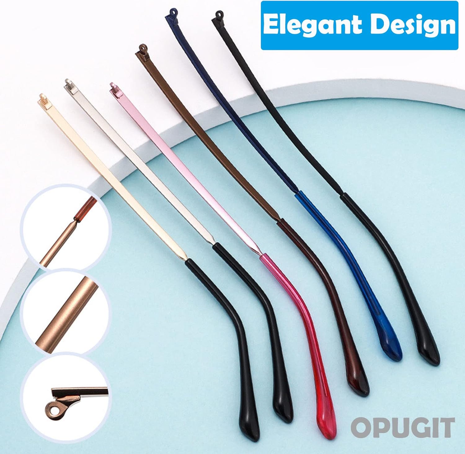 Patillas de repuesto de lentes de metal, repuesto para brazos y piernas, kit de reparación universal de gafas, patillas de bricolaje para anteojos