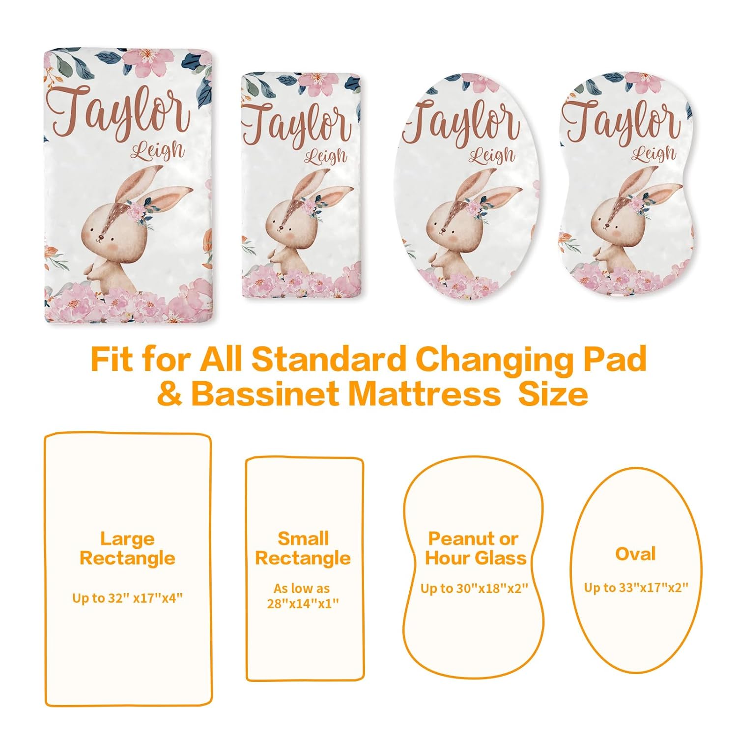 Juego de fundas para cambiador personalizadas, tejido de jersey, cómodo, acogedor, ultra suave, unisex, con nombre personalizado, para bebés, niños