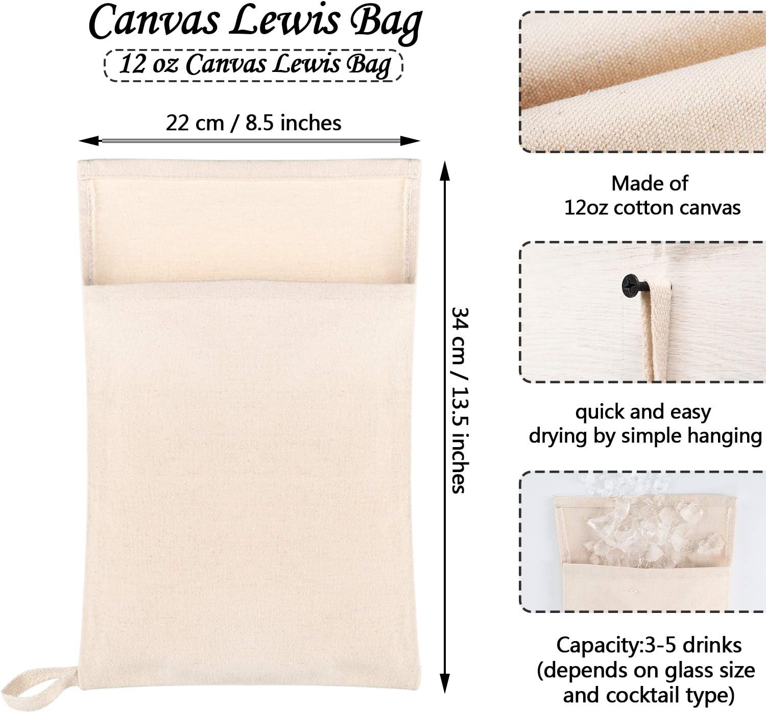 Boao 2 piezas de trituradora de hielo Lewis bolsa de lona de mazo de verano bolsa trituradora reutilizable bolsa trituradora de hielo martillo de