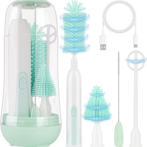 Limpiador eléctrico de cepillo para biberones recargable, cepillo eléctrico de viaje para biberones con cepillo limpiador automático de botellas, Limpiador eléctrico de cepillo para biberones recargable, cepillo eléctrico de viaje para biberones con cepillo limpiador automático de botellas,