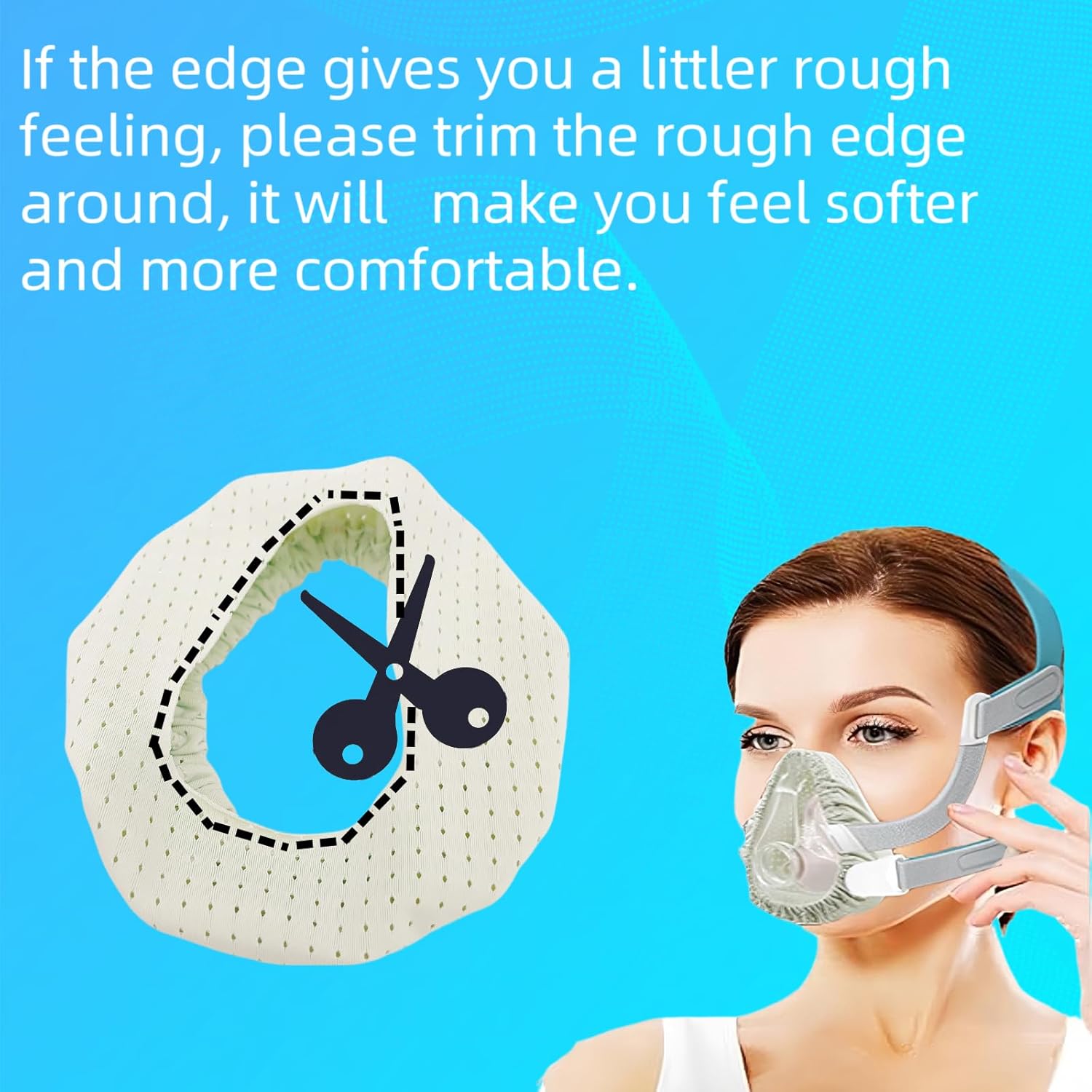 Paquete de 6 revestimientos de máscara CPAP, fundas para sellar máscara CPAP, almohadillas cómodas y sedosas, tamaño único compatible con la mayoría
