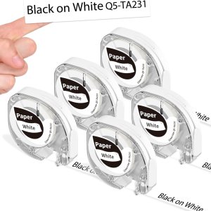 Etiquetas de repuesto P12 para DYMO Letratag de 0.472 in x 13.1 ft 12 x 13 cinta para etiquetadora de papel negro sobre blanco para dymo Letra Tag Etiquetas de repuesto P12 para DYMO Letratag de 0.472 in x 13.1 ft 12 x 13 cinta para etiquetadora de papel negro sobre blanco para dymo Letra Tag
