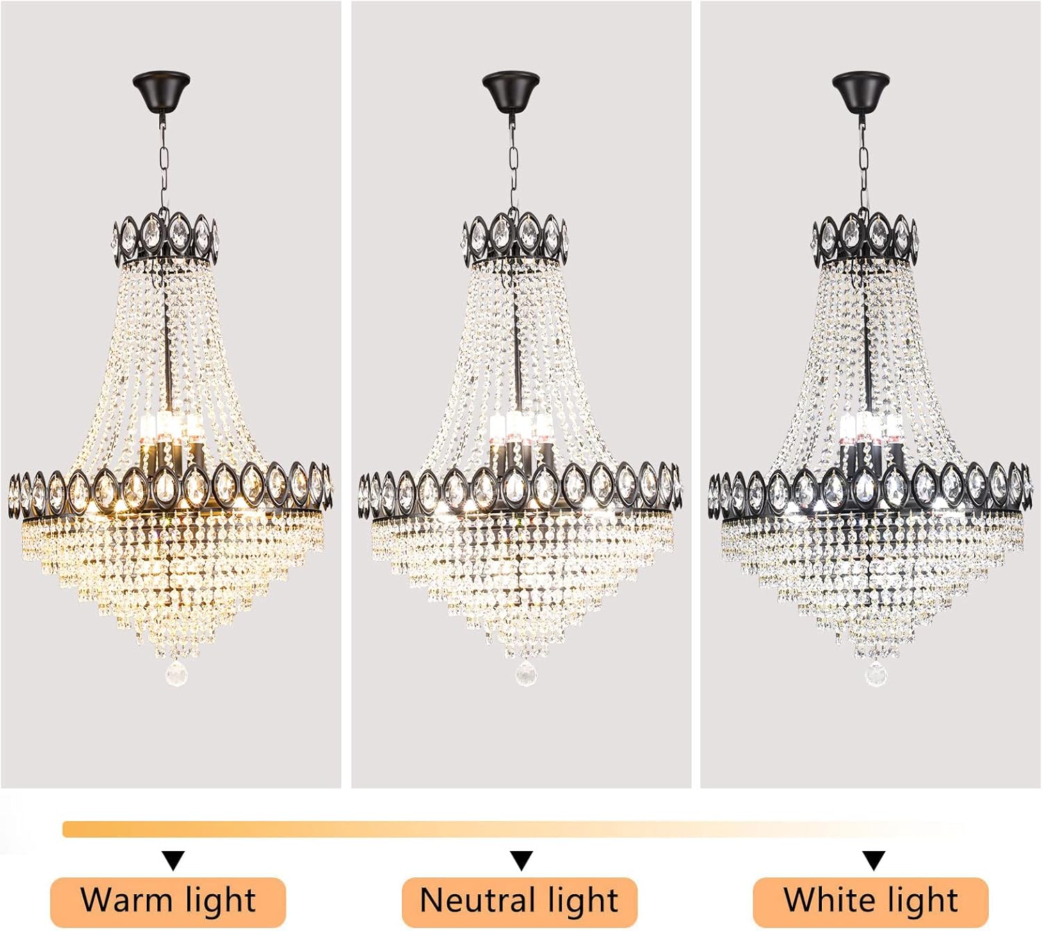Lámpara de araña de cristal de lujo de 9 luces, moderna lámpara colgante de techo para sala de estar, dormitorio, cocina, isla, pasillo, comedor,