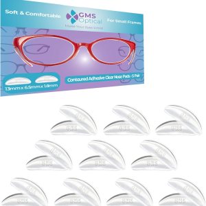GMS Optical Almohadillas de nariz de silicona contorneadas con adhesivo para niños, antideslizantes y alivio de presión, perfectas para gafas de GMS Optical Almohadillas de nariz de silicona contorneadas con adhesivo para niños, antideslizantes y alivio de presión, perfectas para gafas de