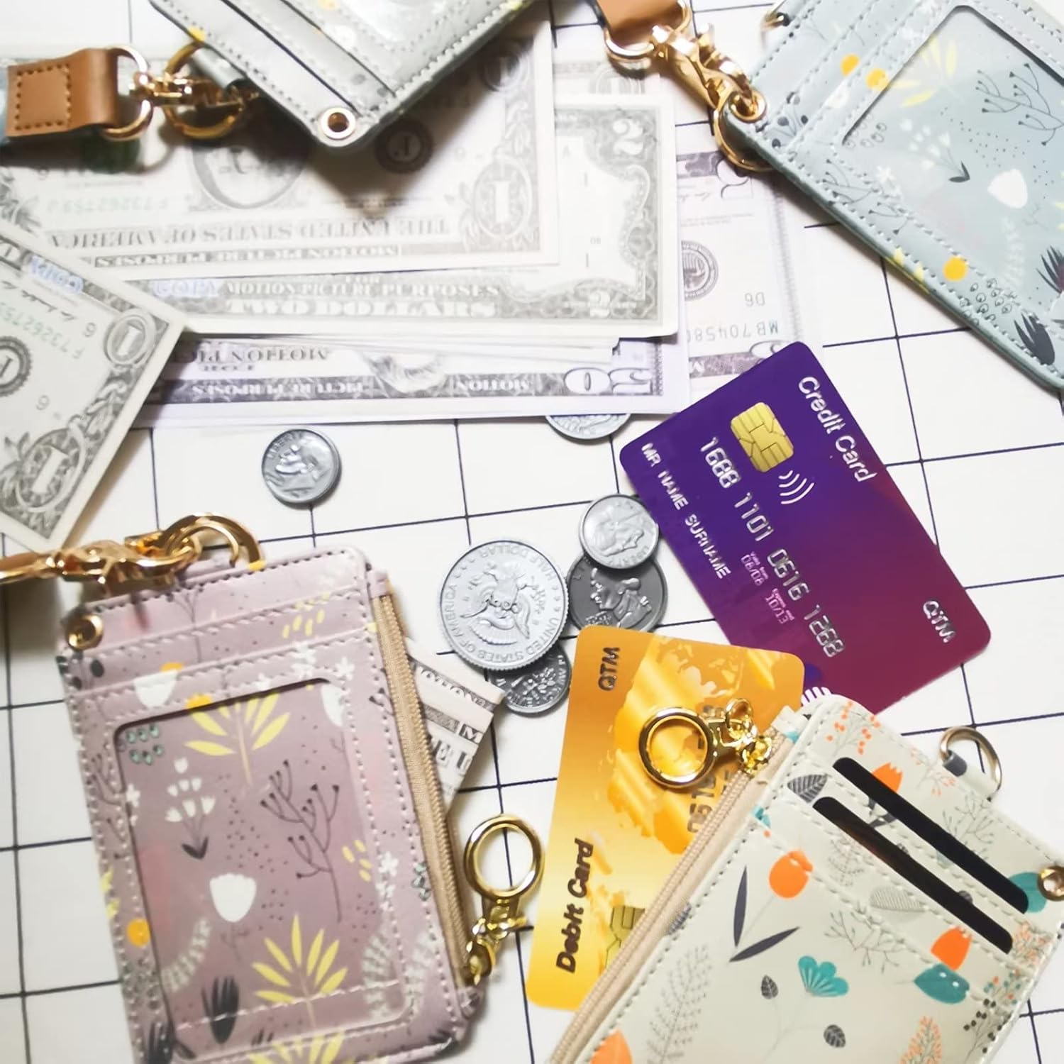 bolimoss Cordón para cartera, cartera con cordón, cordones para insignias de identificación, cordones para insignias de identificación para mujeres,