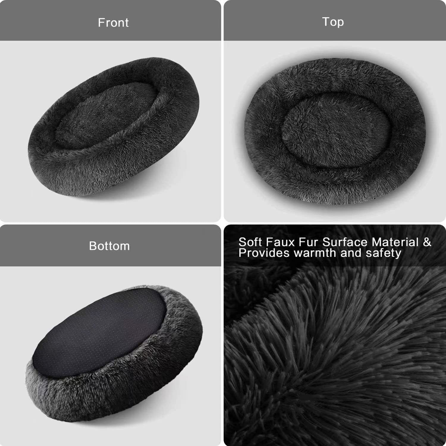 Camas para gatos de interior  Cama para gatos lavable de 2024 pulgadas, camas para perros pequeños y medianos, antiansiedad, cama redonda de felpa