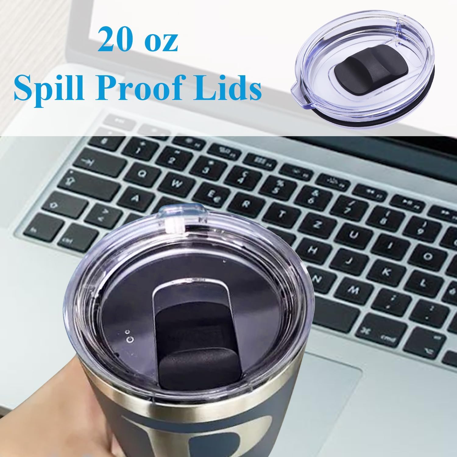 Tapa de vaso de 20 onzas, paquete de 2 tapas de repuesto reutilizables compatibles con vasos YETI de 20 onzas, taza de 1024 onzas y bola baja de 10