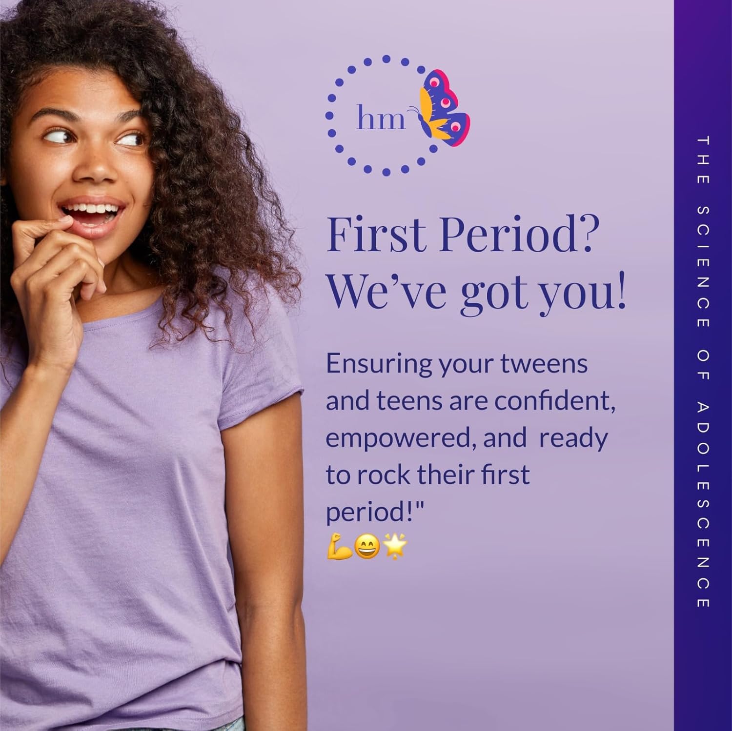 Kit de primer período para preadolescentes  Almohadillas de período pequeño  Ideal para la escuela y en movimiento  Cero cloro, blanqueador, tintes