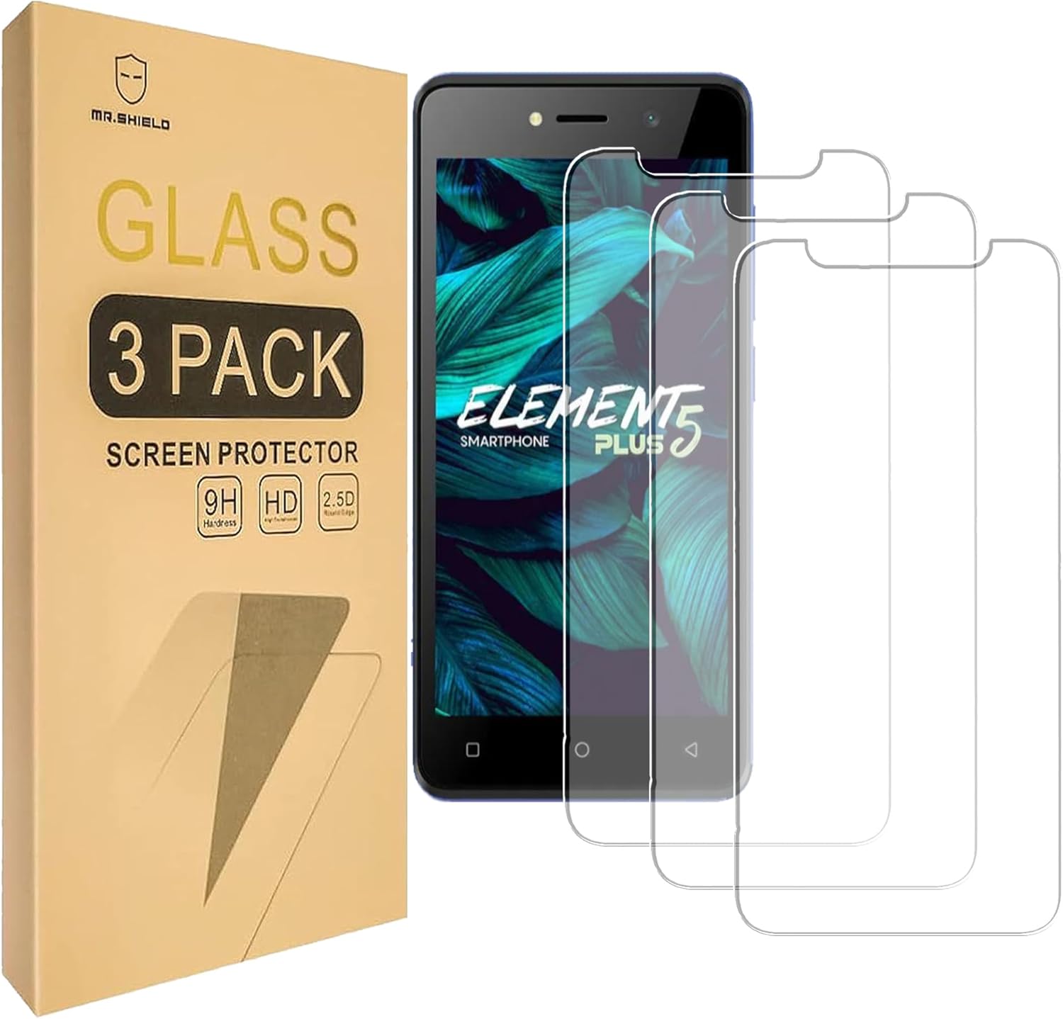 (3 Pack) Compatible for KALLEY Element 5 Plus Screen Protector Tempered Glass 9H HardnessHigh definition Anti Scratch  HZ-G366