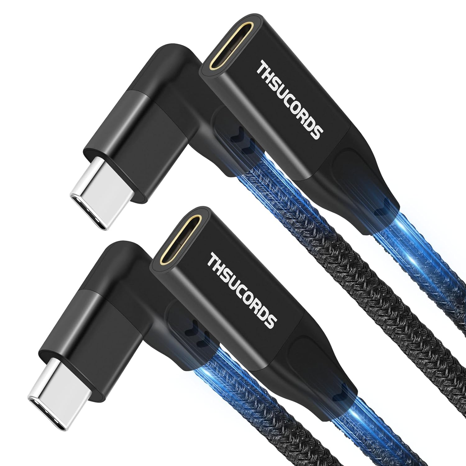 Cable de extensión USB C de ángulo recto de 90 grados, USB C 3.2 Gen2 macho a hembra 20Gbps 4K video tipo C cable extensor para MacBookiPad