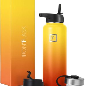 IRON FLASK Botella de agua deportiva de 18 onzas, 3 tapas (tapa con popote), a prueba de fugas, acero inoxidable, para gimnasio y deportes, para IRON FLASK Botella de agua deportiva de 18 onzas, 3 tapas (tapa con popote), a prueba de fugas, acero inoxidable, para gimnasio y deportes, para