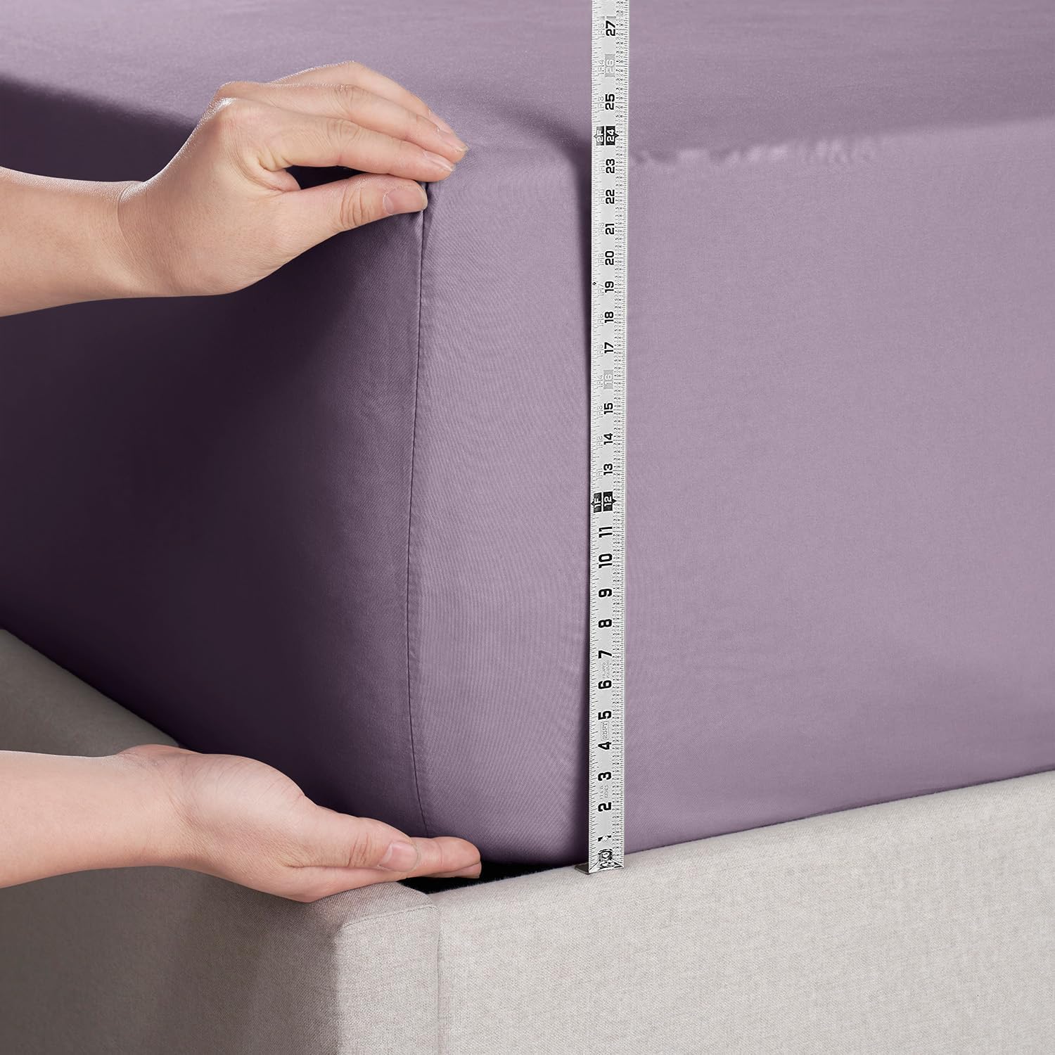 Nestl Bedding – Sábanas bajeras con bolsillo profundo de 53 cm, Microfibra, Berenjena, púrpura, King