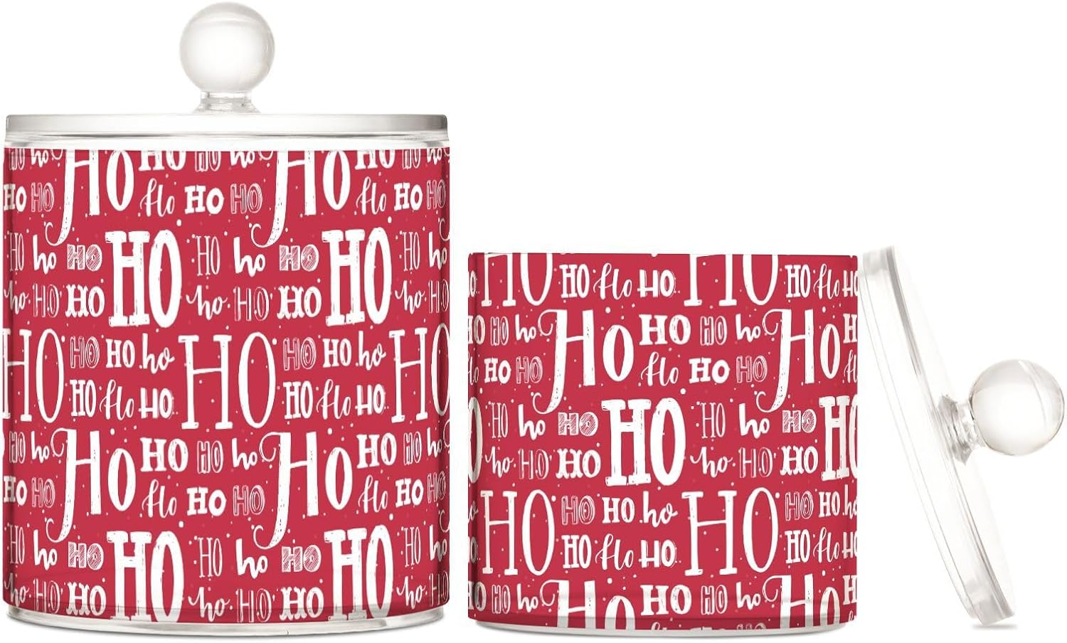 Tarros de Navidad con tapas, recipientes de baño, tarros decorativos para lavandería, contenedor de recogida de hilo dental para dormitorio,