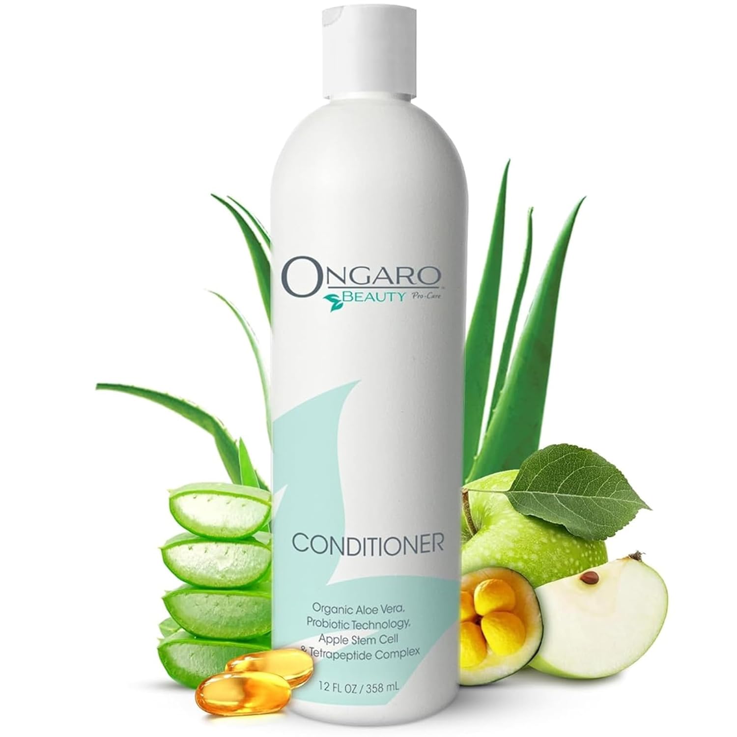 Ongaro Beauty – Acondicionador orgánico para el cabello, acondicionador profundo con aloe vera, probióticos, péptidos, vitamina E y células madre de
