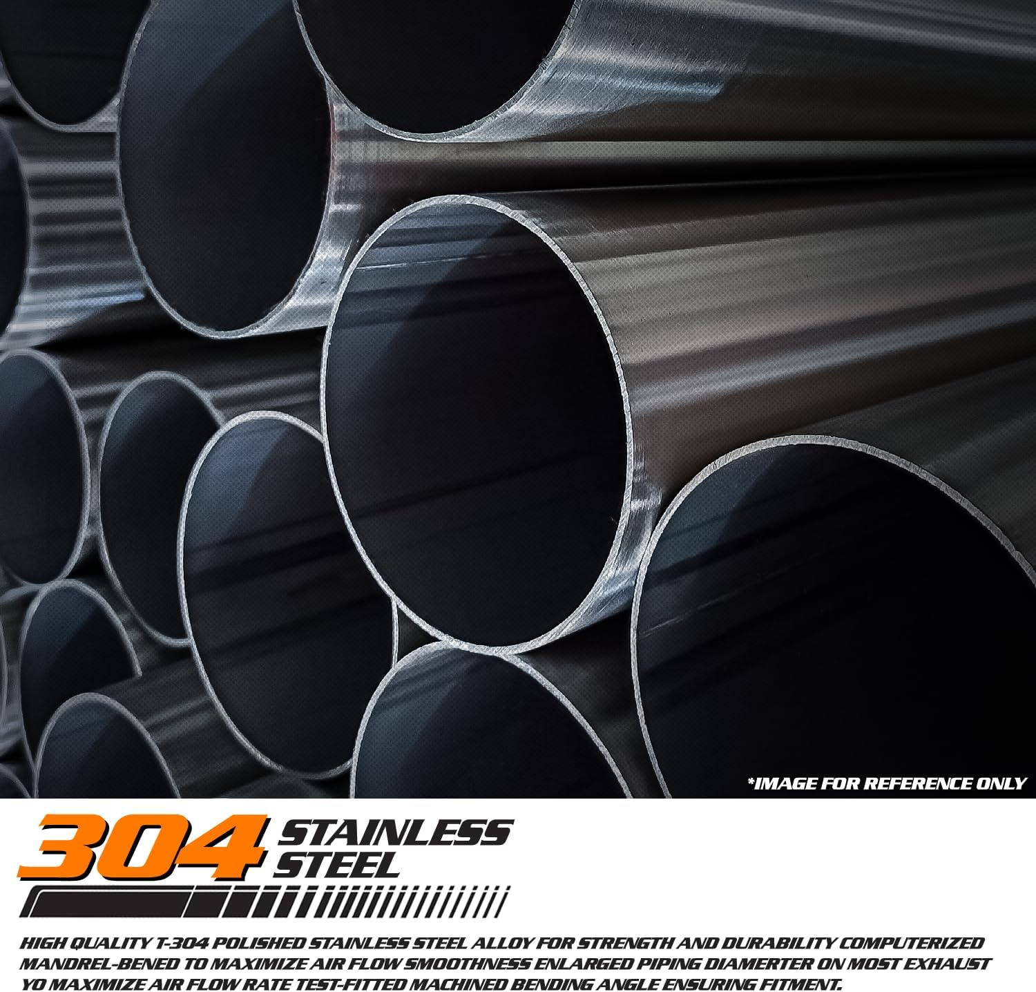 M-AUTO Silenciador universal de entrada de 2.5 pulgadas y salida de 4 pulgadas, accesorios de acero inoxidable resistente, punta de corte recto para