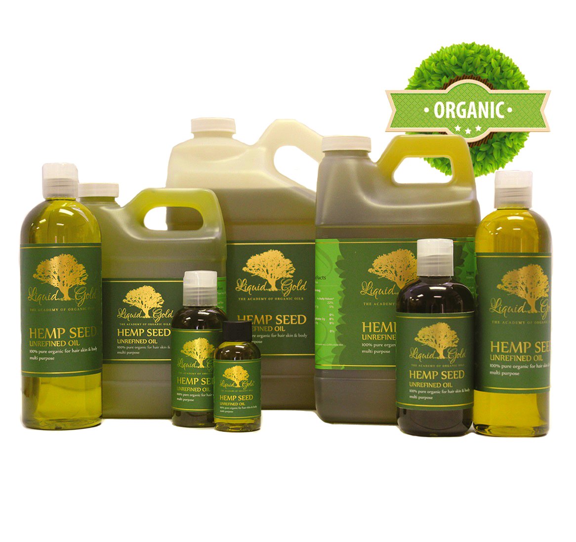 Liquid Gold Inc 2 onzas líquidas de aceite de semilla de cáñamo premium sin refinar puro y orgánico para la piel, cabello y uñas salud