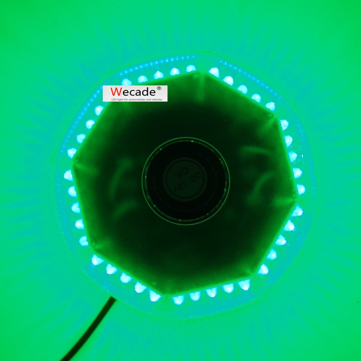 Wecade Luz de advertencia de peligro de emergencia con 240 luces LED brillantes para techo de coche, luz estroboscópica (verde)