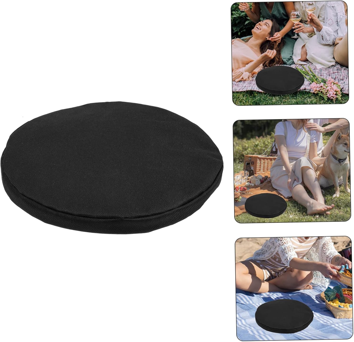 HOMSFOU Cojín de asiento para silla al aire libre, taburete plegable portátil, cojines de silla redondos, taburete retráctil, taburete plegable