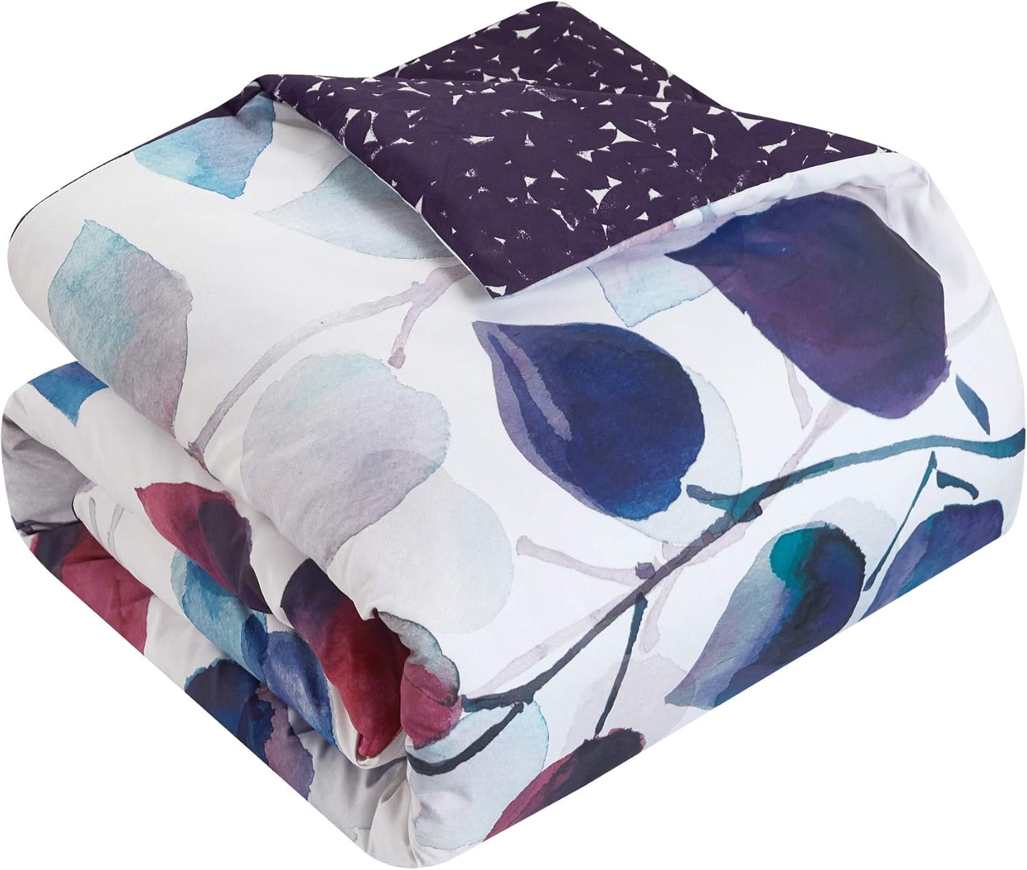 Chic Home Anais – Juego de edredón reversible de 5 piezas, diseño contemporáneo de acuarela floral, fundas de almohada decorativas, tamaño Queen,
