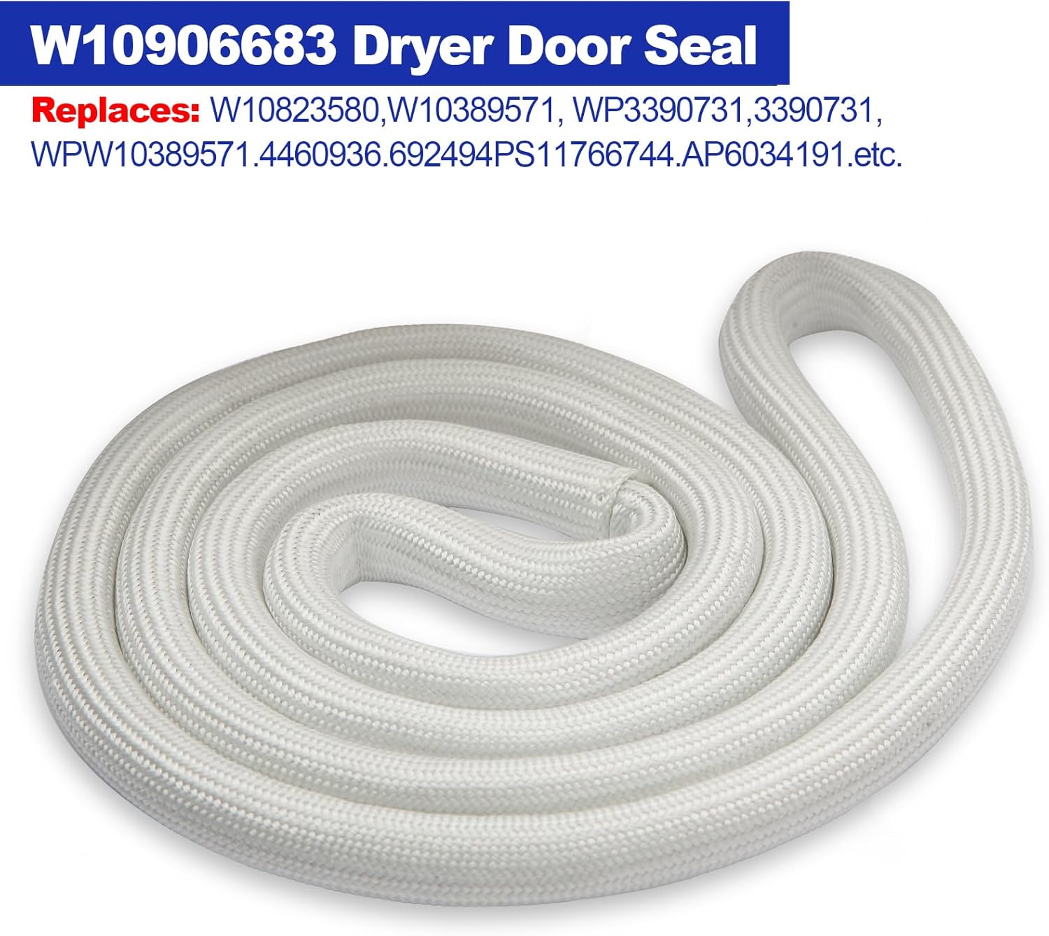 El sello de la puerta del secador reemplaza W10906683 para el reemplazo W10823580 AP6034191 WP3390731 del sello del secador de WhirlpoolKenmore