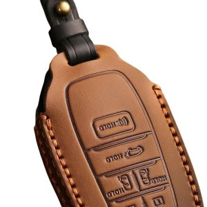 Funda de cuero prémium para llavero de automóvil para Toyota con llavero compatible con Sienna, Marrón Funda de cuero prémium para llavero de automóvil para Toyota con llavero compatible con Sienna, Marrón
