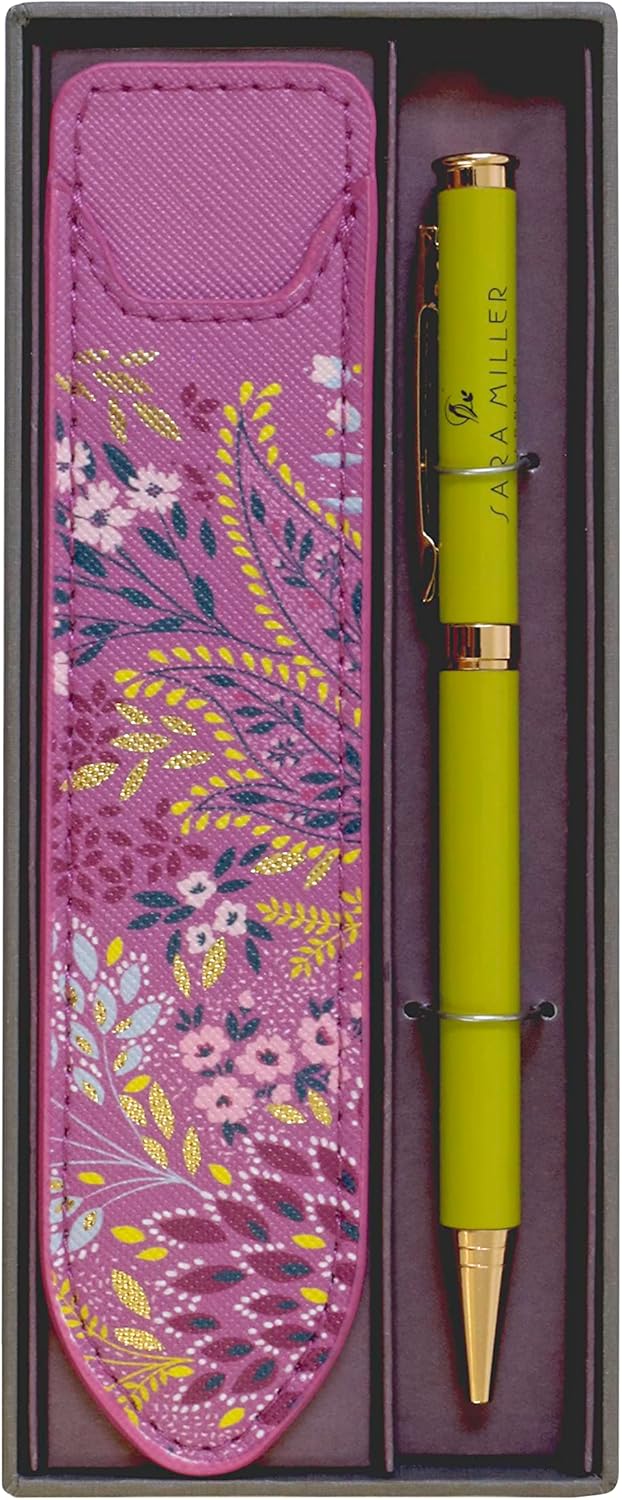 Portico Designs Juego de bolígrafo con bolsa Sara Miller London en caja de regalo, 2 piezas, Haveli Gardens
