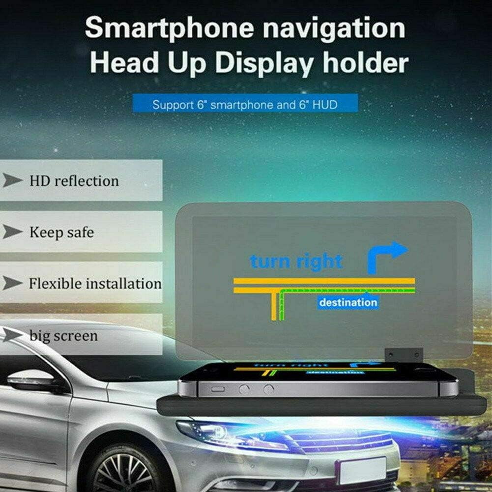 MACHSWON 6 “Pantalla Universal Coche HUD Head Up Display Proyector Teléfono Navegación GPS Titular