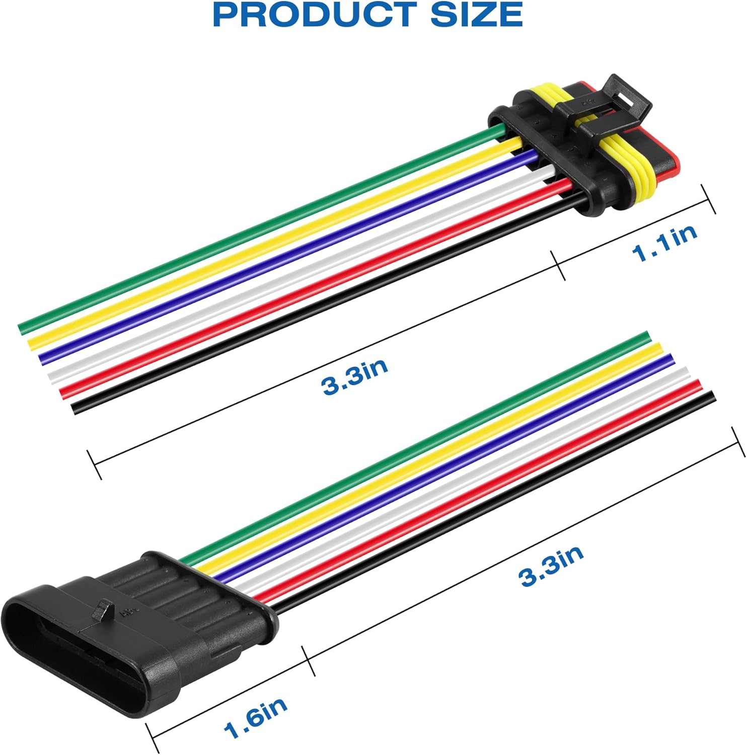 RDBS Kit de 5 conectores de cable eléctrico de 6 pines, enchufe macho y hembra impermeables de 6 vías para automóvil, camión, motocicleta, barco
