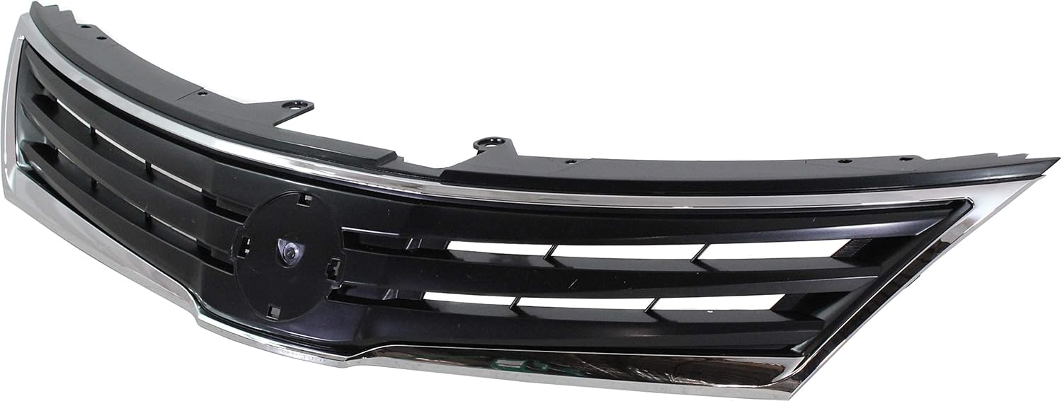 Evan-Fischer – Conjunto de parrilla compatible con Nissan Versa 2010-2012 carcasa cromadainserto negro pintado de 1.8 L Eng HatchbackSedan