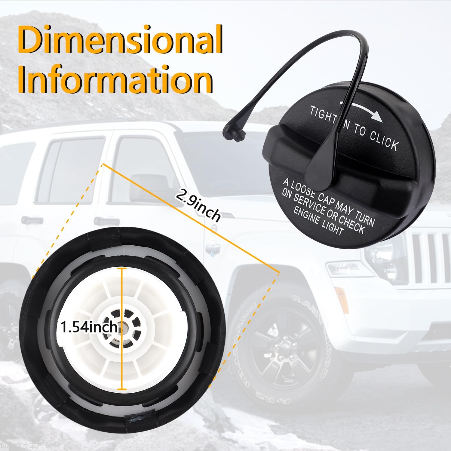 Cubierta de tapa de gasolina compatible con Dodge Chrysler Ram Jeep Wrangler, accesorios estándar para automóvil, repuesto de tapa de combustible