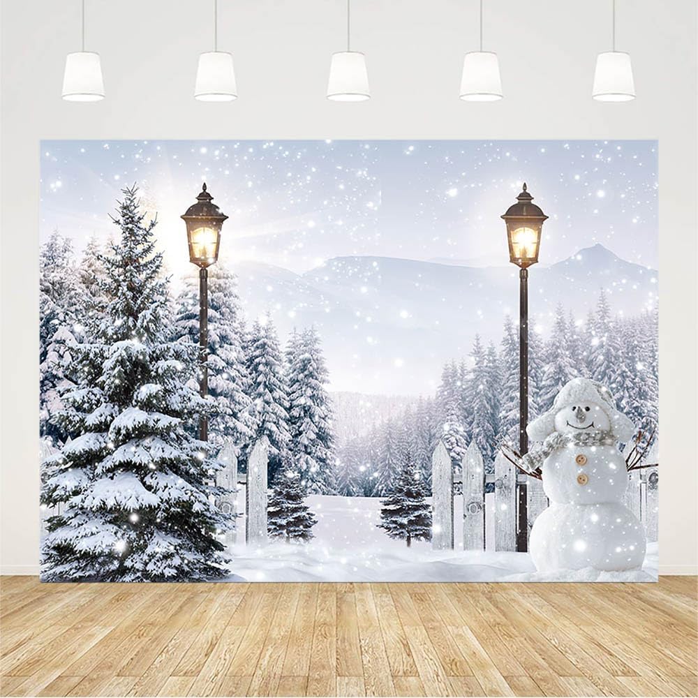 AIBIIN Telón de fondo de Navidad de bosque de nieve de invierno de 7 x 5 pies para fotografía, escena de invierno, decoración de fiesta del país de