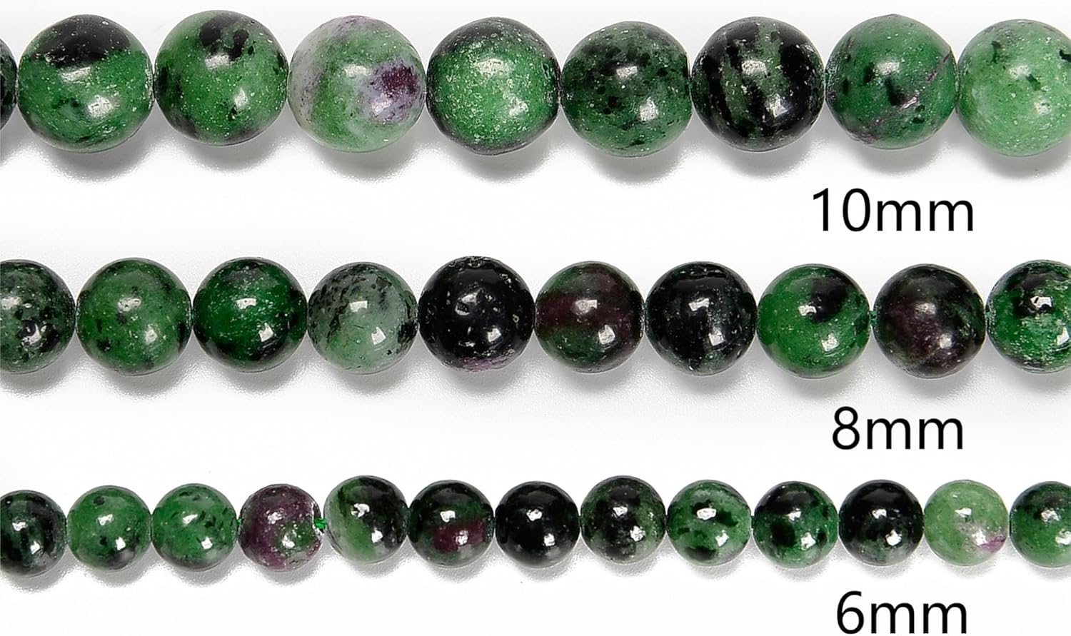 Rubí Zoisite Cuentas redondas lisas 0.157 in 15.5″ Hebra para la fabricación de joyas
