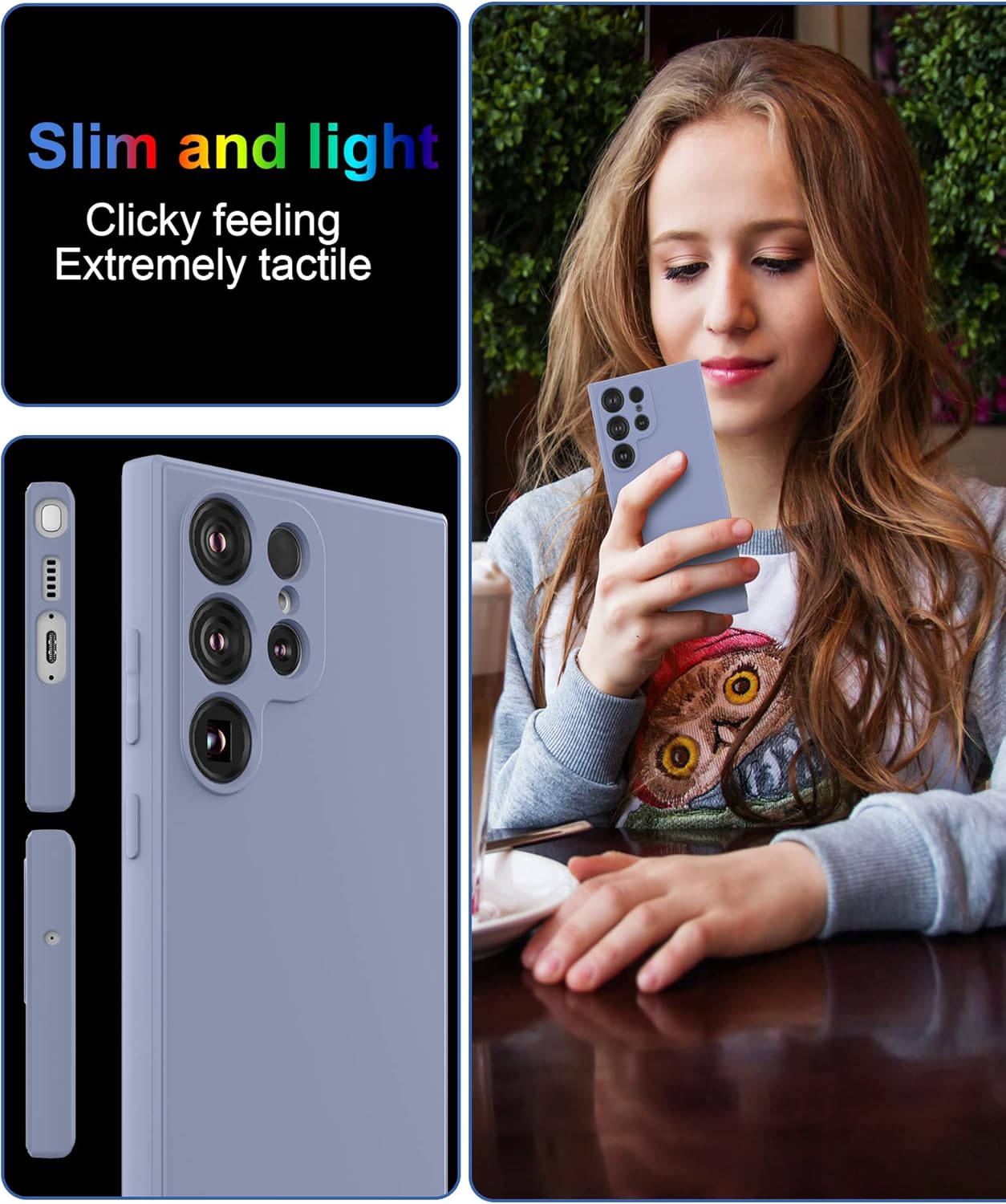 Foluu Funda de silicona para Samsung Galaxy S23 Ultra, funda protectora de goma de gel líquido con forro de microfibra suave, funda delgada y rígida