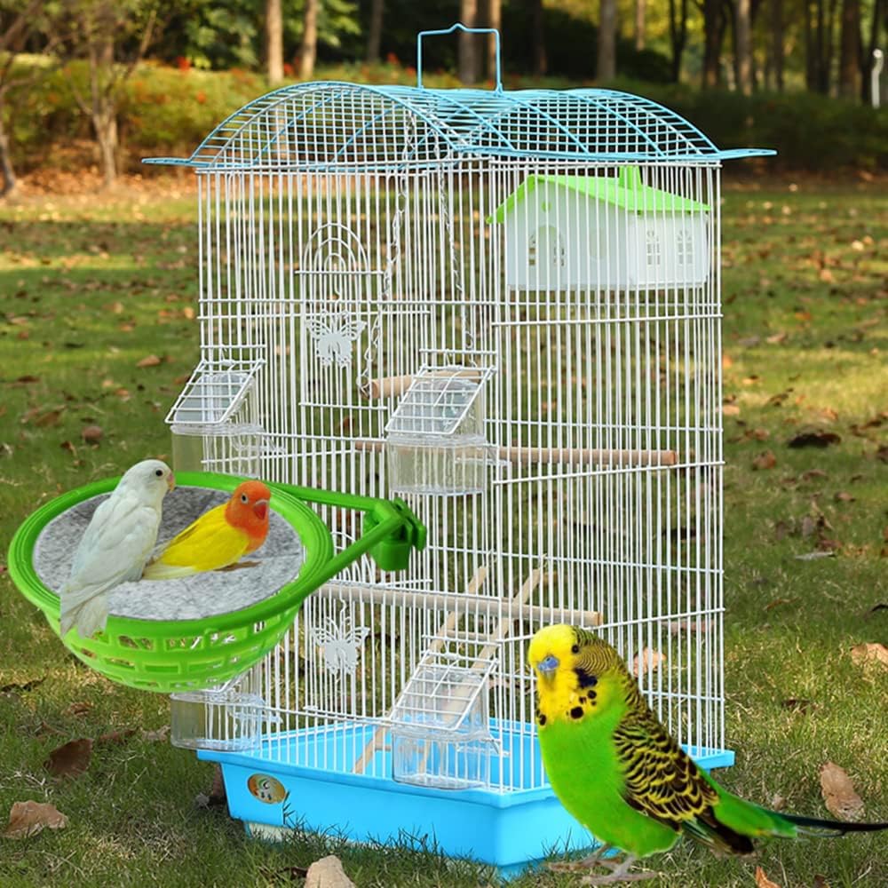 3pcs plástico canario nido de pájaro nido de plástico hueco colgante jaula huevos eclosión herramienta aves cría cabaña nido cacerola (verde)