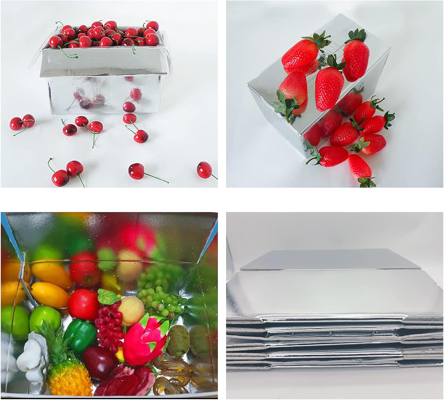 10 cajas de envío frías, caja aislada de aluminio, caja de envío reutilizable con doble aislamiento, cajas de envío frías a prueba de fugas, pequeña