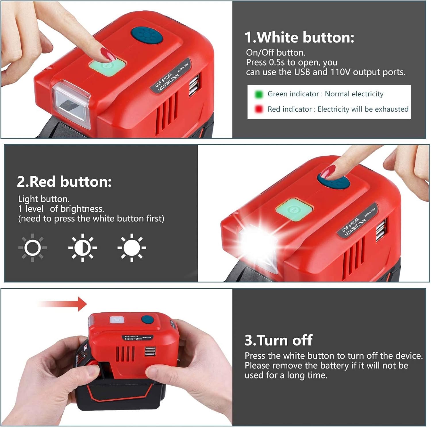 EID Inversor para batería Milwaukee M18 18V, DC 18V a CA 110  120 V 150 W adaptador de cargador de fuente de alimentación portátil, fuente de