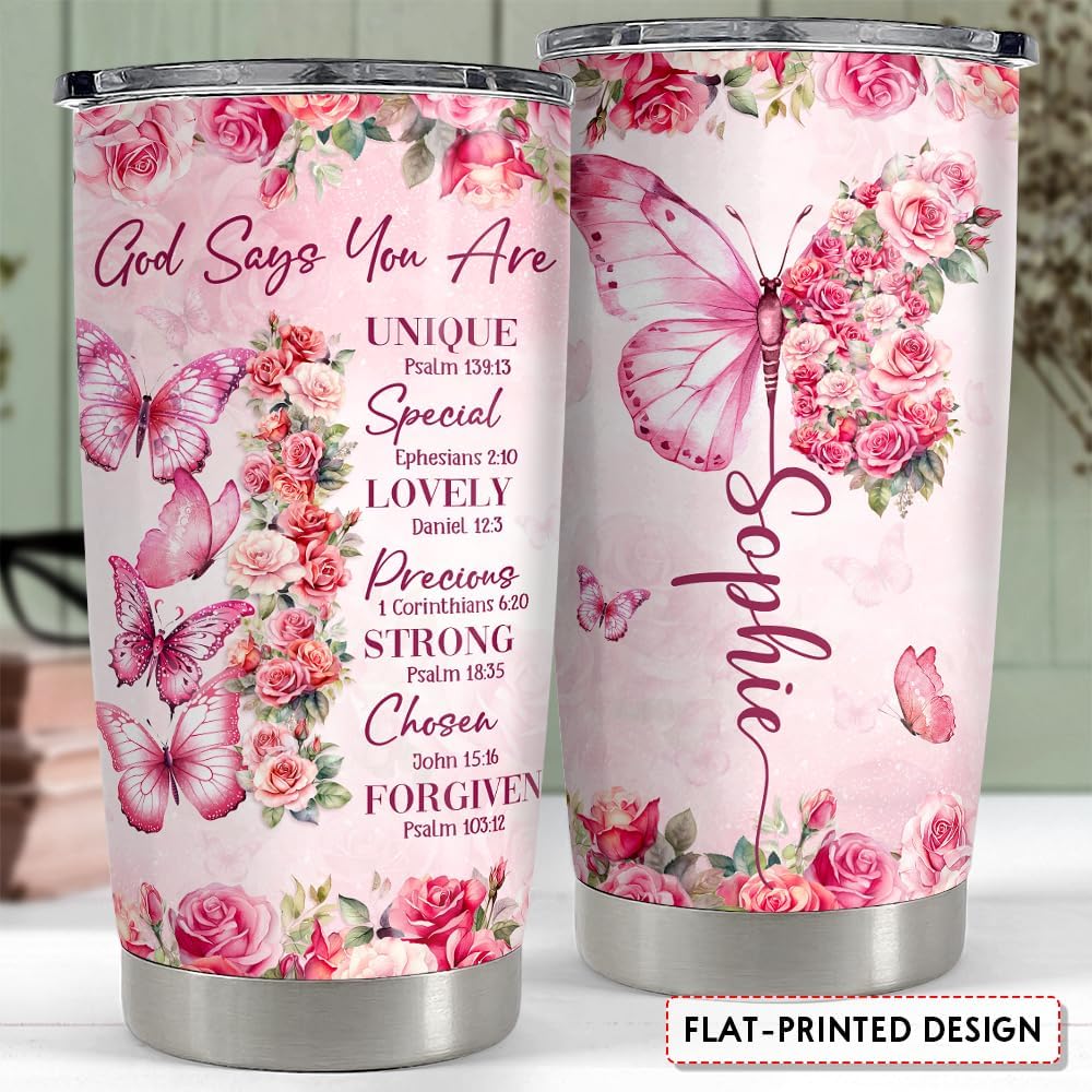 SANDJEST Regalos inspiradores personalizados para mujeres, regalos cristianos para mujeres, vaso de 20 onzas y 30 onzas, vaso de café de viaje,