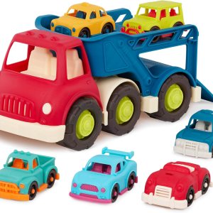 B. – Camión portador de automóviles – Portacoches de juguete – 2 mini autos – Camiones de juguete para niños pequeños, niños – 12 meses + – Happy B. – Camión portador de automóviles – Portacoches de juguete – 2 mini autos – Camiones de juguete para niños pequeños, niños – 12 meses + – Happy