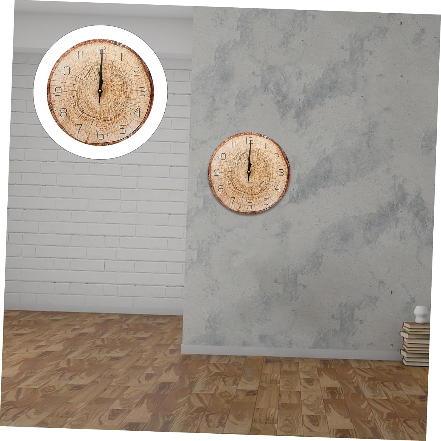 IMIKEYA 5pcs Annual Ring Wall Clock 3D Wall Clock Decor Wooden Wall Clock Bedroom Wall Clock Simple Wall Clock Clocks Rustic Home Decor Stylish