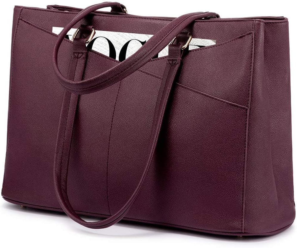 Bolsa de mano portátil para mujeres, de 15.6, impermeable, de cuero, para computadora, bolsas para mujeres de negocios, para oficina, bolsa de