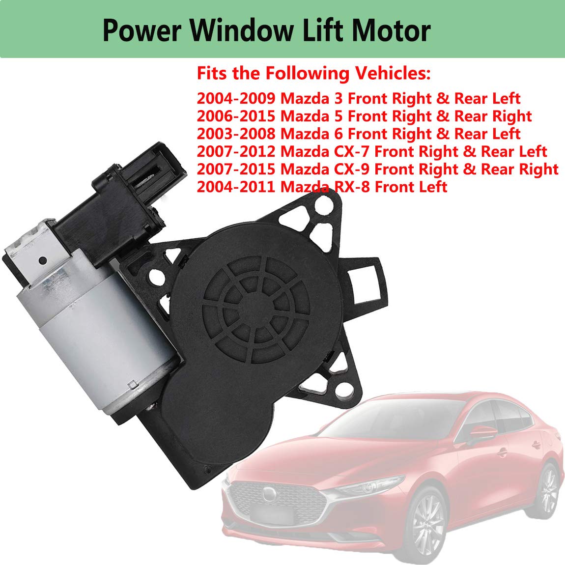 Motor de elevación de ventana eléctrica GJ6A5858XC, para Mazda 3, Mazda 5, Mazda 6, Mazda CX-7, Mazda RX-8, Mazda CX-9 reemplazo GJ6A5858XC,