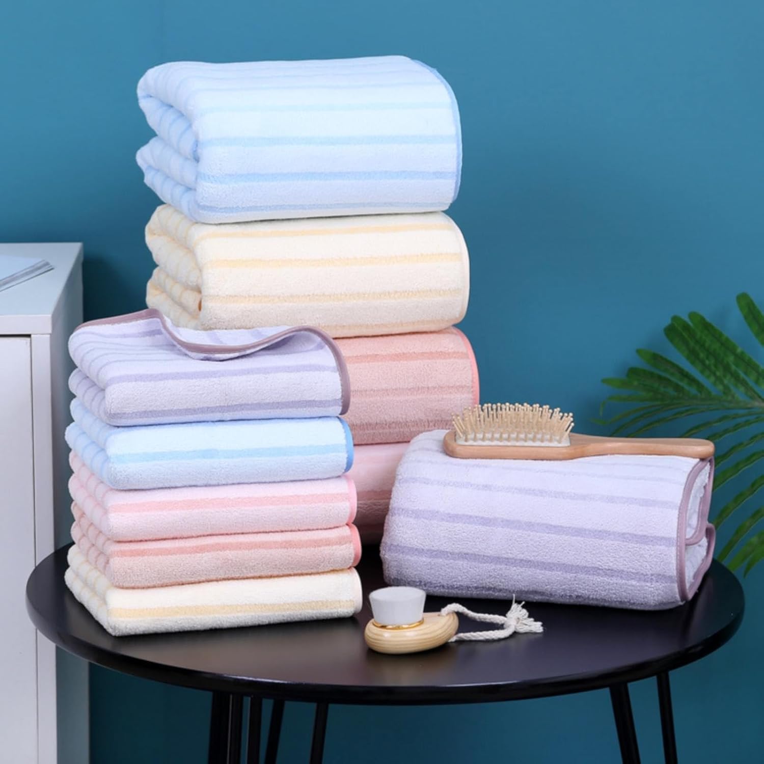 Juego de 2 toallas de baño grandes de lujo ultra suaves, de secado rápido, absorbentes, de felpa gruesa, de forro polar, juego de sábanas para baño,