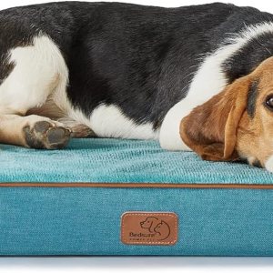 Bedsure Cama ortopédica mediana para perros medianos, almohada impermeable de espuma viscoelástica para perros, con funda extraíble lavable y parte Bedsure Cama ortopédica mediana para perros medianos, almohada impermeable de espuma viscoelástica para perros, con funda extraíble lavable y parte