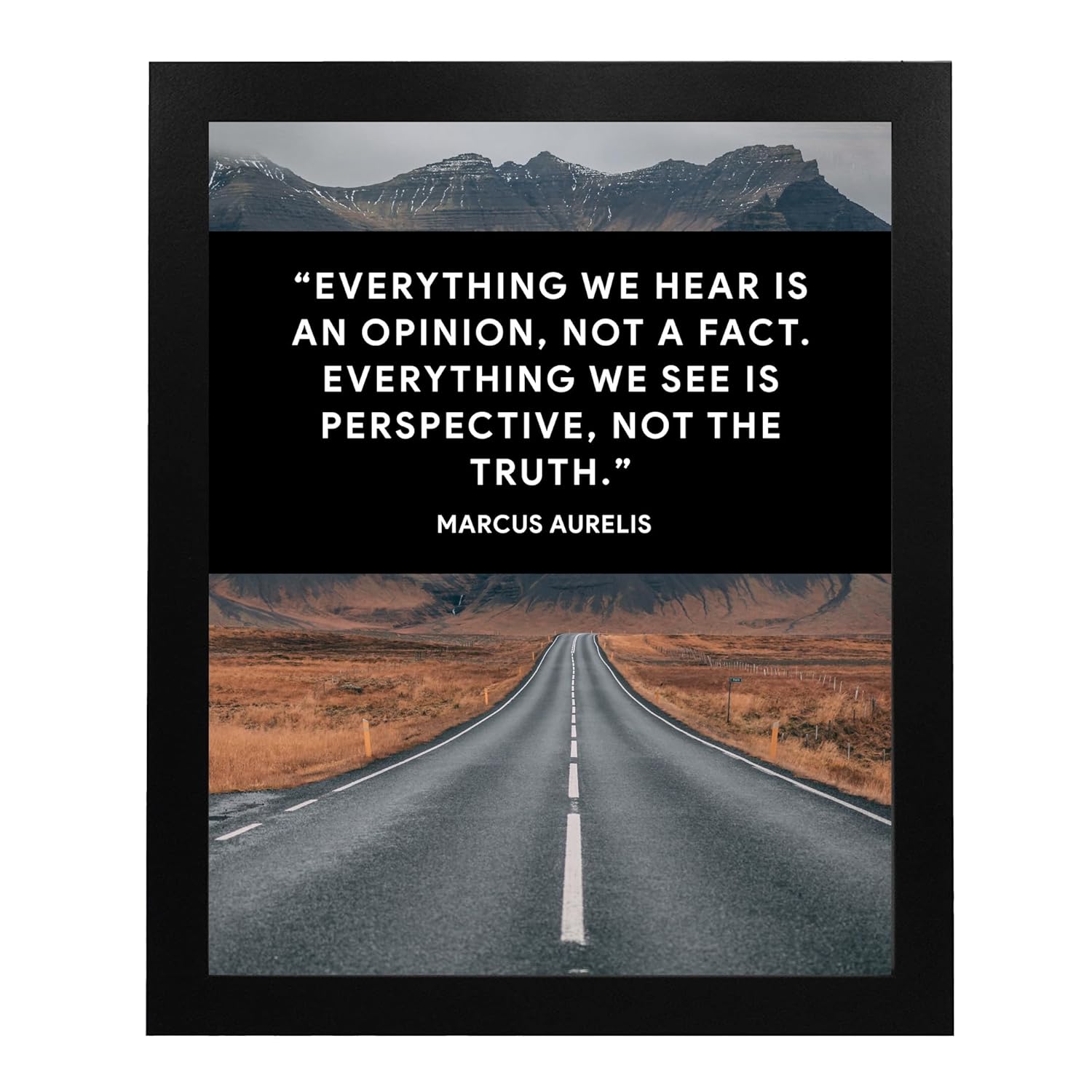 Everything We See – Mountain Landscape Motivational Wall Art, Marcus Aurelius Inspirational Philosophy Wall Decor Print For Home Decor, Office