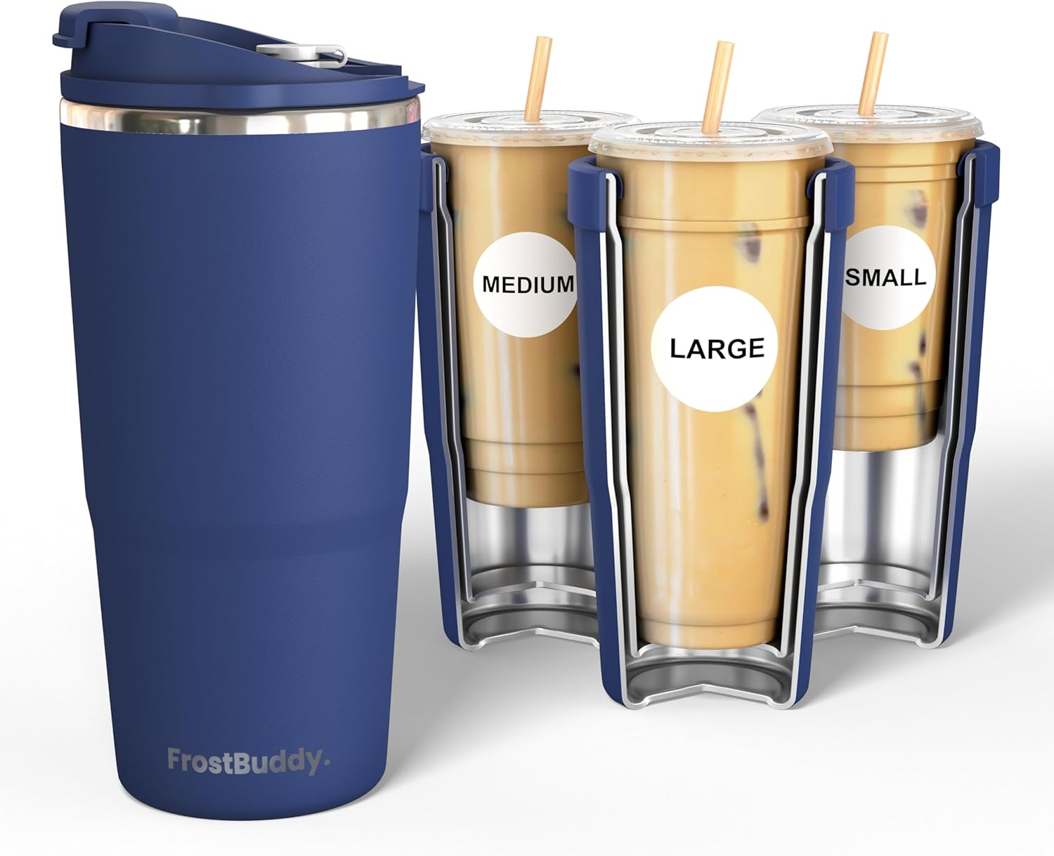 Frostbuddy To Go Buddy – Vaso térmico de acero inoxidable con aislamiento al vacío de 30 onzas, tazas térmicas para bebidas calientes y frías, vaso